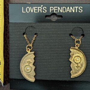 Cute Vintage LOVERS Pendant Necklace Set Male/Female Novelty